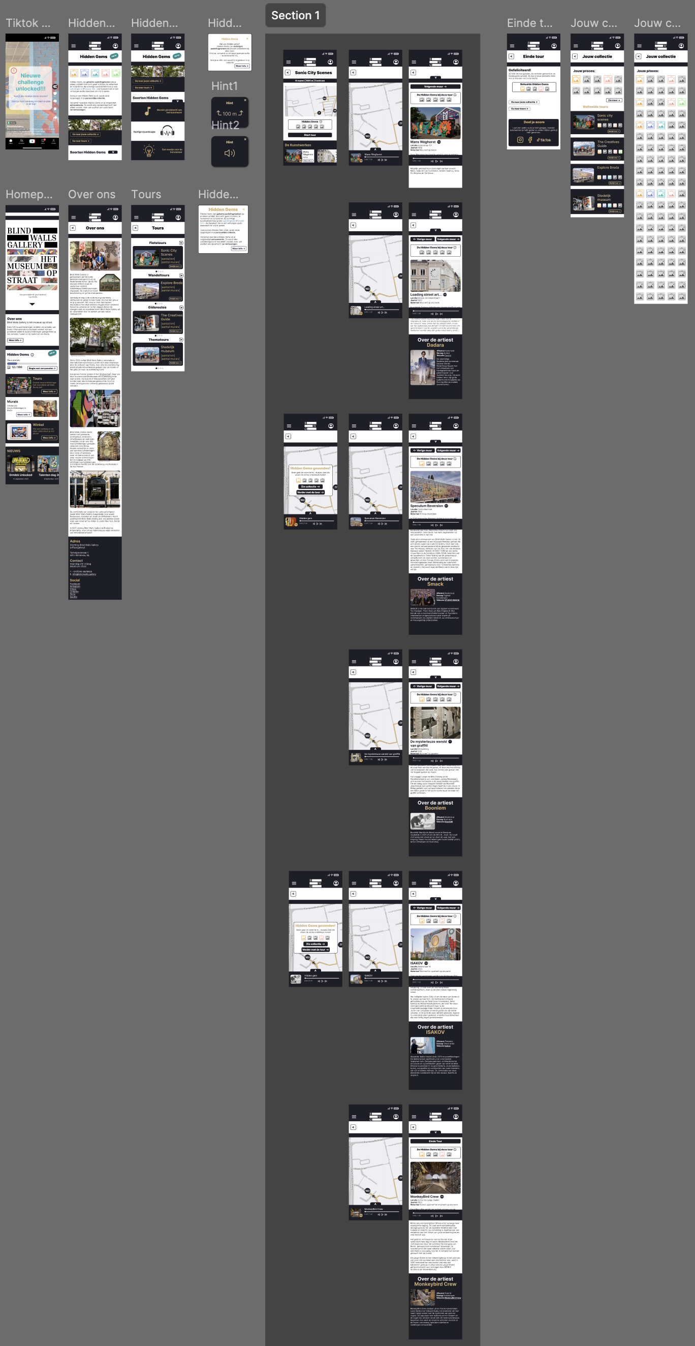 Hidden Gems — app overzicht Figma